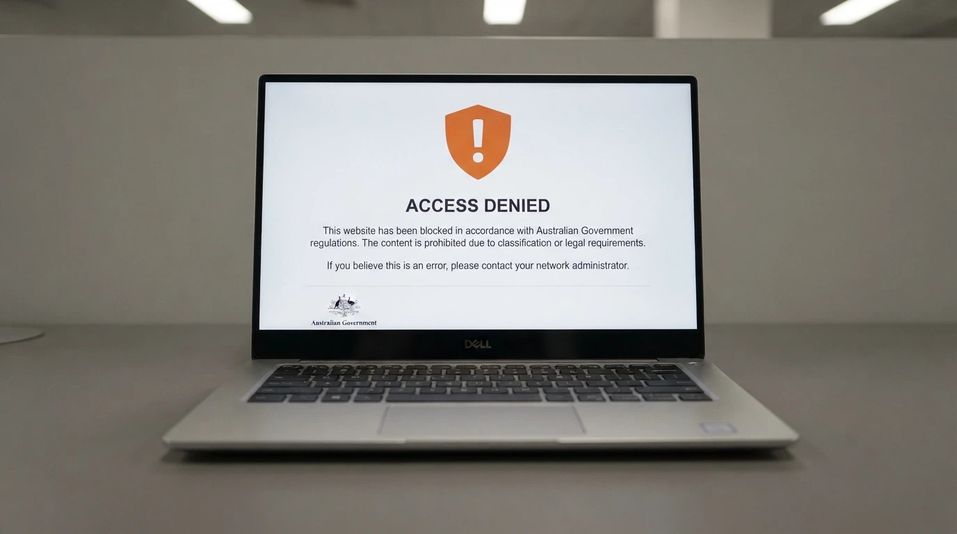 An ACMA website blocking notice as displayed by an Australian internet service provider in a web browser