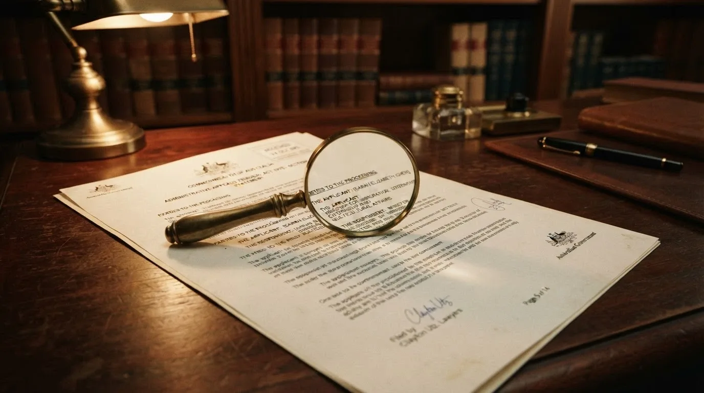 An Australian legal document with a magnifying glass resting over the words Interactive Gambling Act 2001