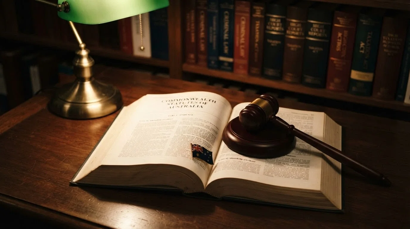 The Interactive Gambling Act 2001 statute book open on a desk with a gavel beside it