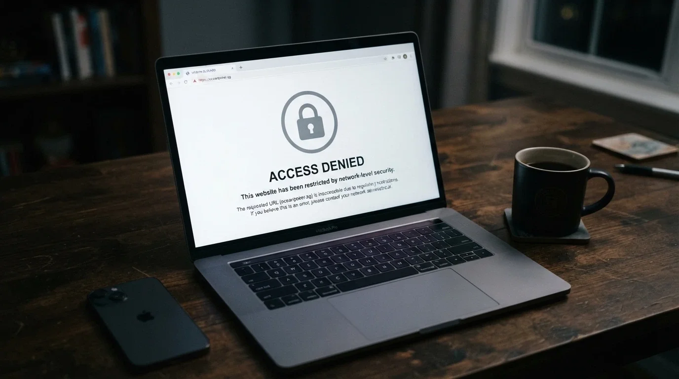 An Australian legal reference document with a highlighted passage beside a laptop screen showing an offshore casino landing page targeting Australian players