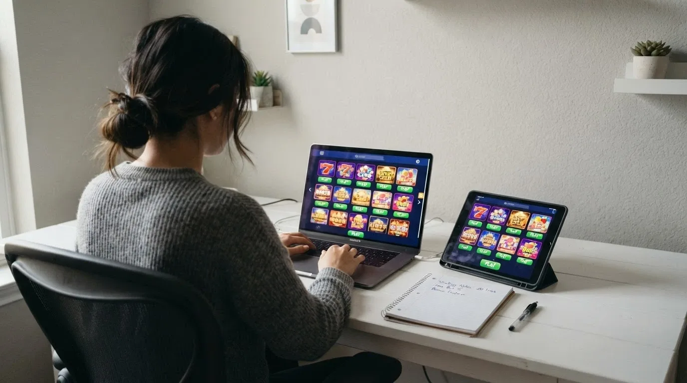 A side-by-side grid of pokies site homepages with their licence badges visible, arranged as a visual comparison