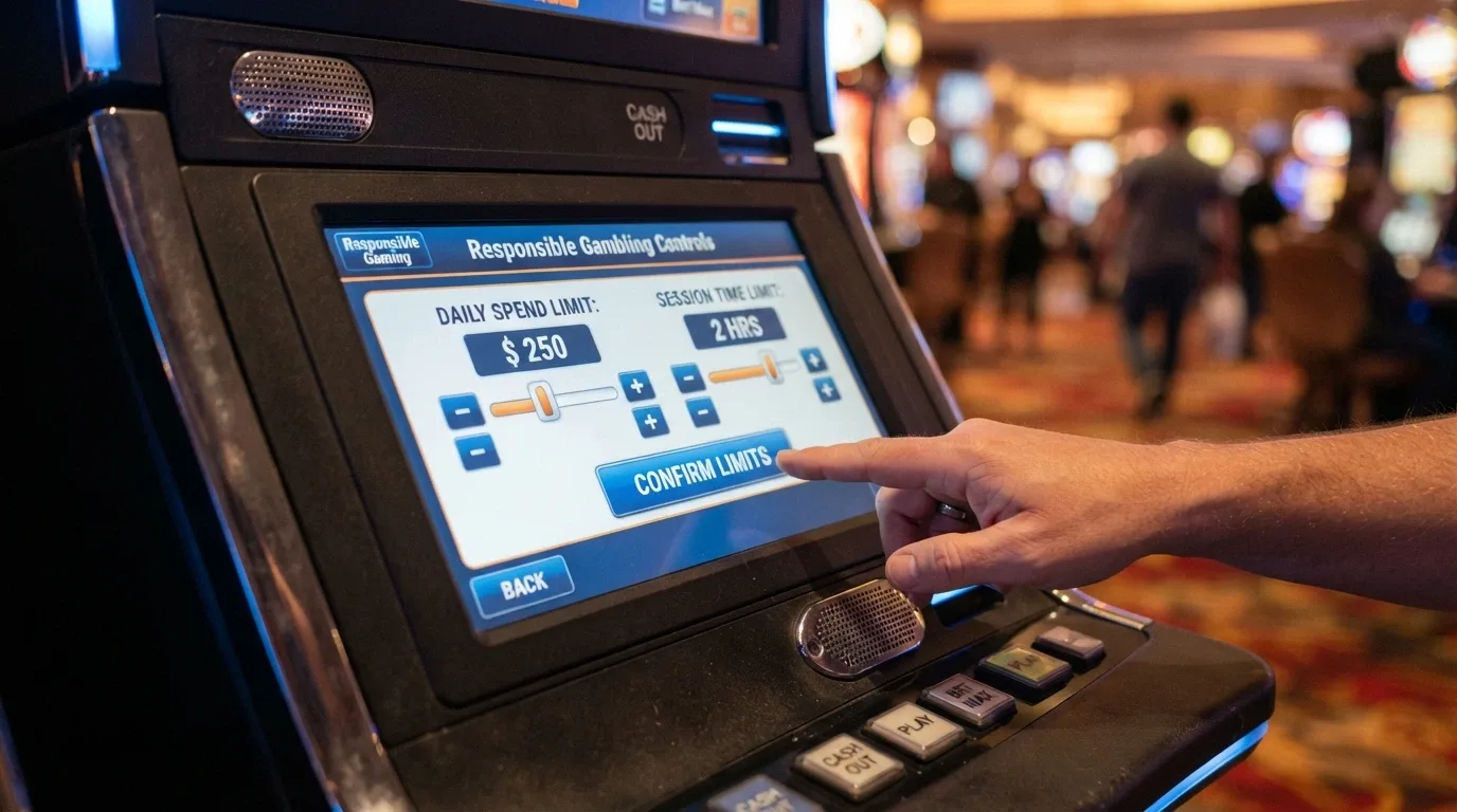 A close-up of a Star Assist limit-setting screen on an electronic gaming machine at The Star Brisbane