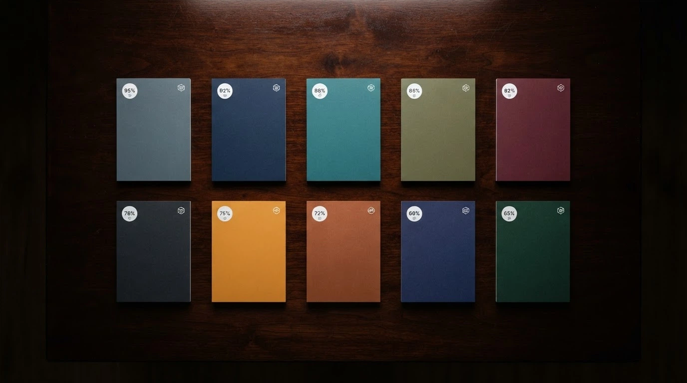 A side-by-side grid of ten operator logo cards arranged in ranking order, each showing a bonus percentage badge and a SOL-accepted indicator, against a dark crypto-themed background
